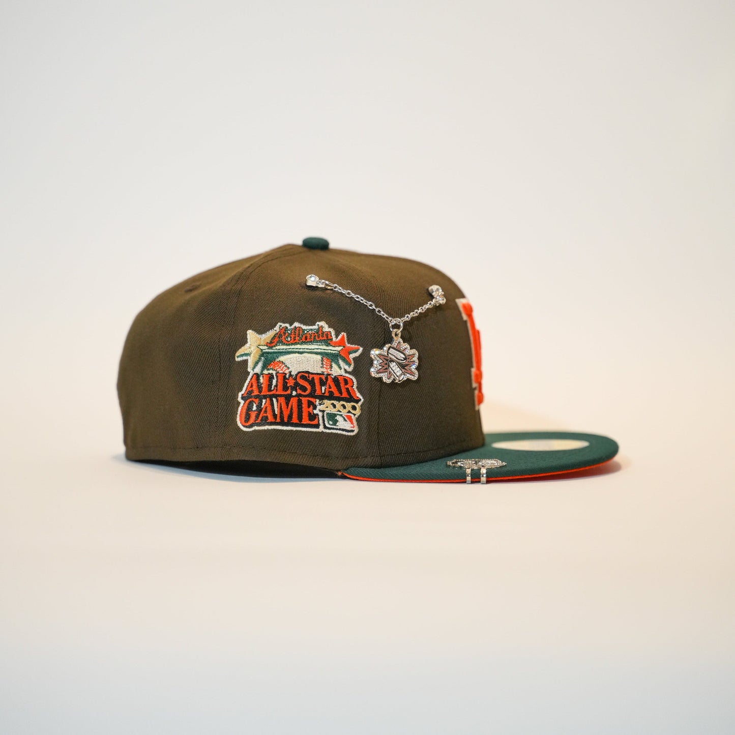NEW ERA EXCLUSIVE 59FIFTY MOCHA/FOREST GREEN LOS ANGELES DODGERS W/ 2000 ALL STAR GAME SIDE PATCH