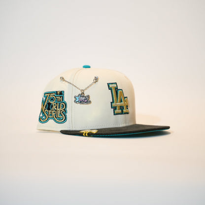 NEW ERA 59FIFTY CHROME/CORDUROY LOS ANGELES DODGERS W/ 75TH WORLD SERIES SIDE PATCH
