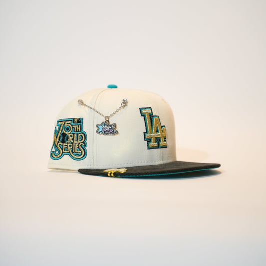 NEW ERA 59FIFTY CHROME/CORDUROY LOS ANGELES DODGERS W/ 75TH WORLD SERIES SIDE PATCH