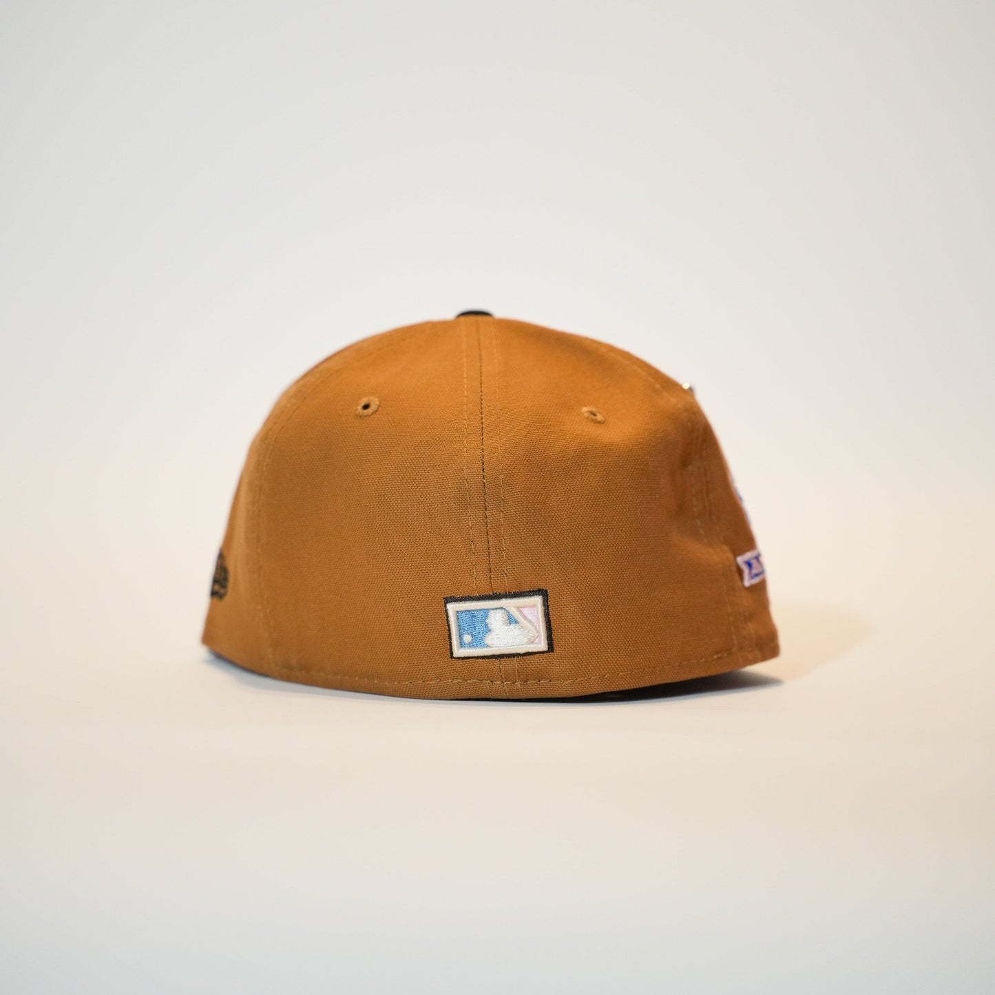 NEW ERA EXCLUSIVE 59FIFTY TAN/BLACK LOS ANGELES DODGERS W/ 50TH ANNIVERSARY SIDE PATCH