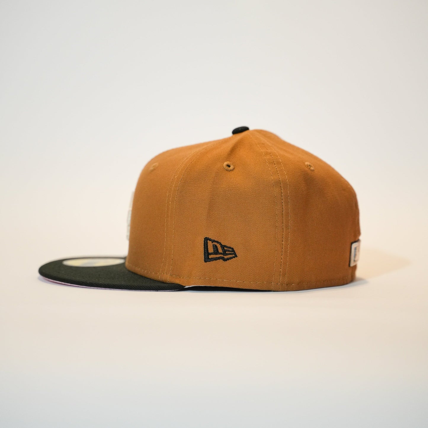 NEW ERA EXCLUSIVE 59FIFTY TAN/BLACK LOS ANGELES DODGERS W/ 50TH ANNIVERSARY SIDE PATCH