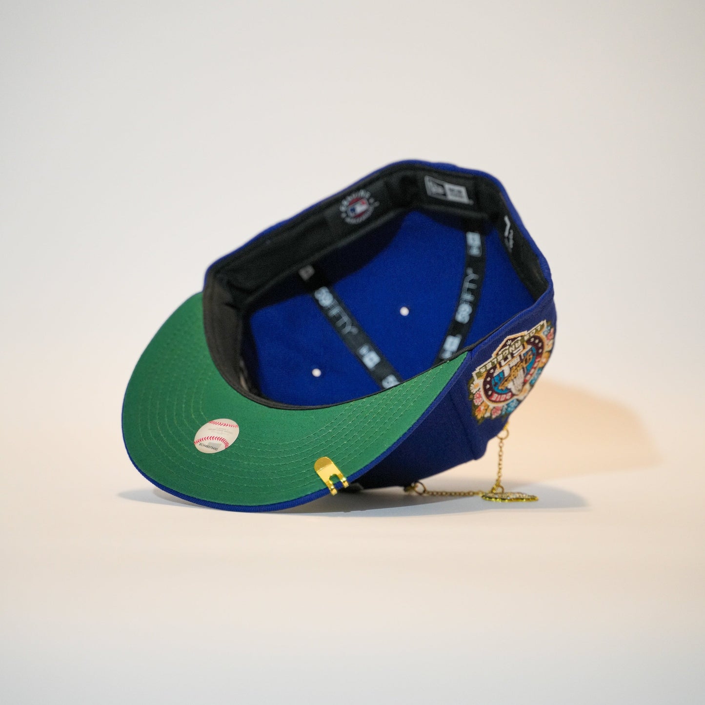 NEW ERA EXCLUSIVE 59FIFTY BLUE LOS ANGELES DODGERS W/ OLIVE LOGO + 60TH ANNIVERSARY SIDE PATCH