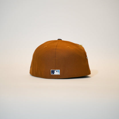 NEW ERA EXCLUSIVE 59FIFTY DARK TAN/NAVY ATLANTA BRAVES W/ 2000 ALL STAR GAME SIDE PATCH