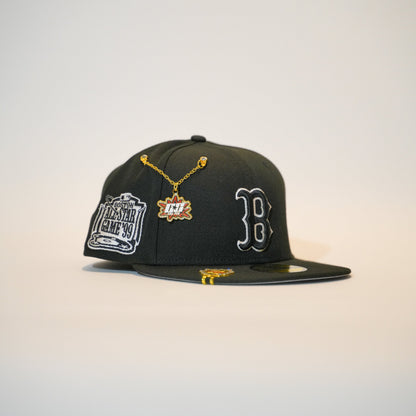 NEW ERA EXCLUSIVE 59FIFTY BLACK BOSTON RED SOX W/ 1999 AL STAR GAME SIDE PATCH