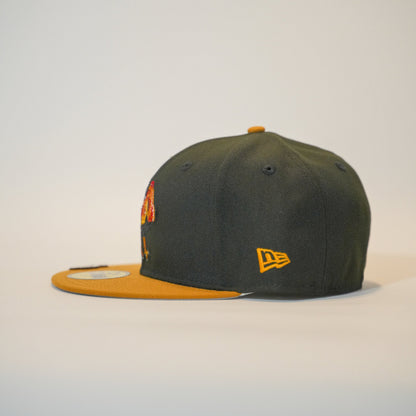 NEW ERA EXCLUSIVE 59FIFTY BLACK/ KHAKI MEXICO "EL GALLO" W/ MEXICO FLAG SIDE PATCH