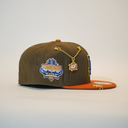 NEW ERA EXCLUSIVE 59FIFTY MOCHA/ ORANGE LOS ANGELES DODGERS W/ 40TH ANNIVERSARY SIDE PATCH