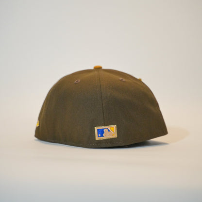NEW ERA EXCLUSIVE 59FIFTY MOCHA/ ORANGE LOS ANGELES DODGERS W/ 40TH ANNIVERSARY SIDE PATCH