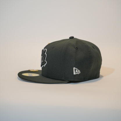 NEW ERA EXCLUSIVE 59FIFTY BLACK CHARROS DE JALISCO W/ MEXICO FLAG SIDE PATCH