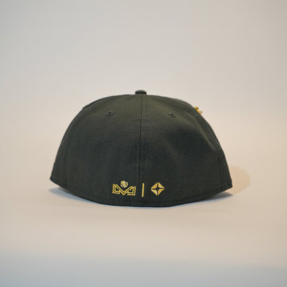 NEW ERA EXCLUSIVE 59FIFTY BLACK CHARROS DE JALISCO W/ MEXICO FLAG SIDE PATCH