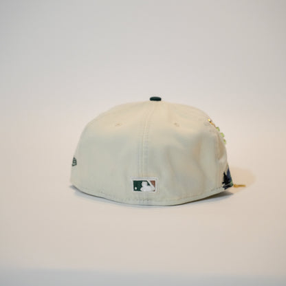 NEW ERA EXCLUSIVE 59FIFTY CHROME/FOREST GREEN FLORIDA MARLINS W/ PINE TREES