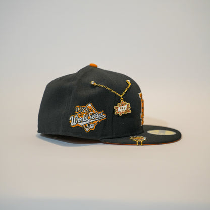 NEW ERA EXCLUSIVE 59FIFTY BLACK LOS ANGELES DODGERS W/TIGER PRINT LOGO + 1988 WORLD SERIES SIDE PATCH
