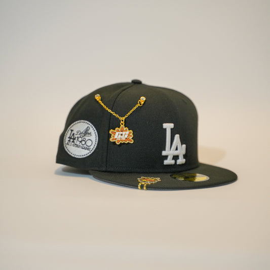 NEW ERA EXCLUSIVE 59FIFTY BLACK LOS ANGELES DODGERS W/ 1980 ALL STAR GAME SIDE PATCH