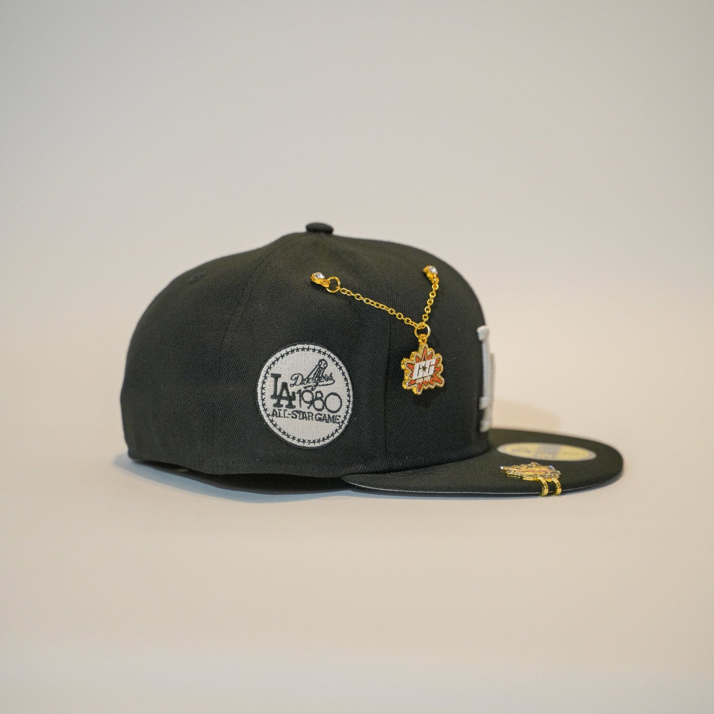 NEW ERA EXCLUSIVE 59FIFTY BLACK LOS ANGELES DODGERS W/ 1980 ALL STAR GAME SIDE PATCH
