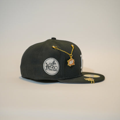 NEW ERA EXCLUSIVE 59FIFTY BLACK LOS ANGELES DODGERS W/ 1980 ALL STAR GAME SIDE PATCH