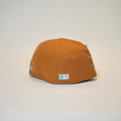 NEW ERA EXCLUSIVE 59FIFTY TAN TAMPA DEVILRAYS W/ 1998 INAUGURAL SEASON SIDE PATCH