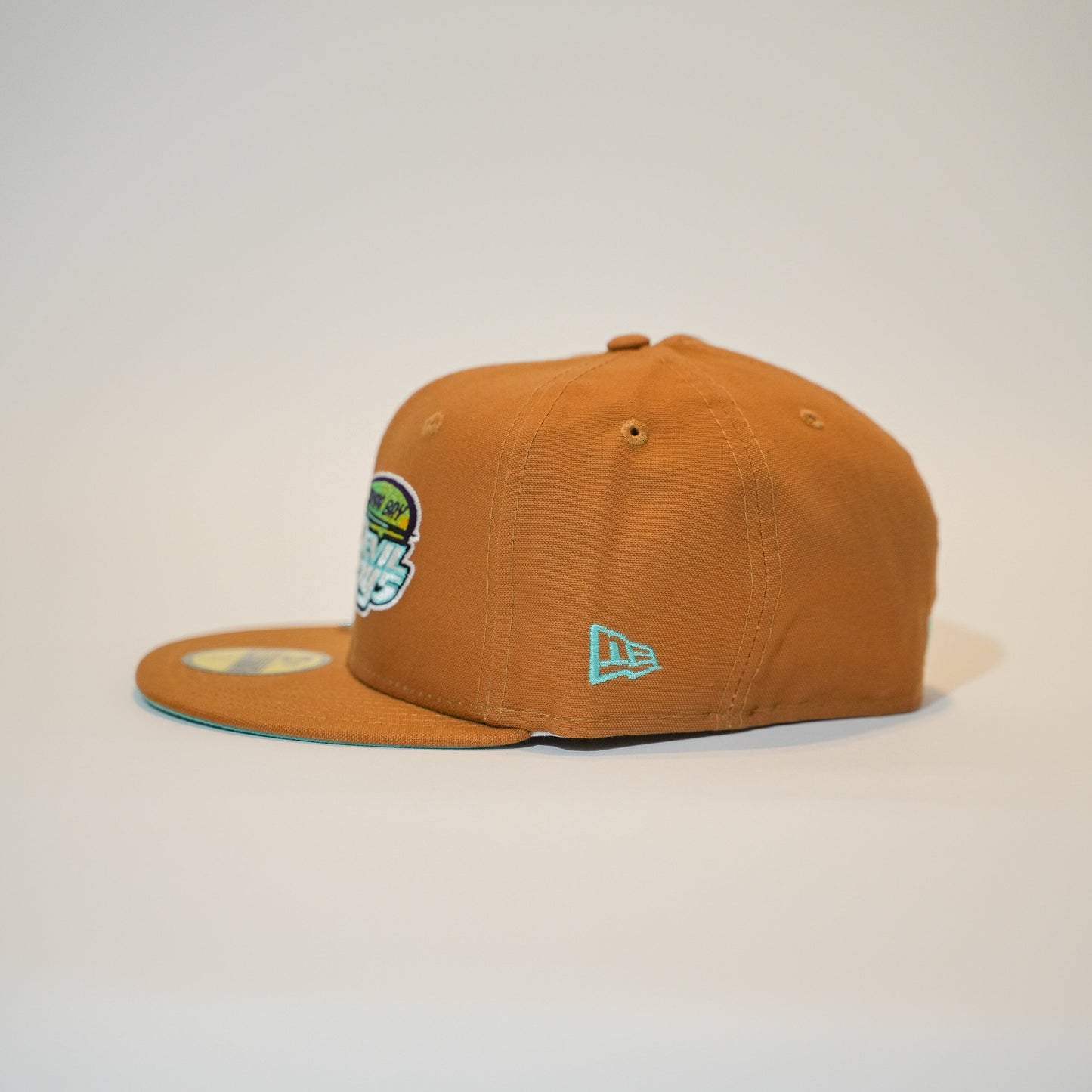 NEW ERA EXCLUSIVE 59FIFTY TAN TAMPA DEVILRAYS W/ 1998 INAUGURAL SEASON SIDE PATCH