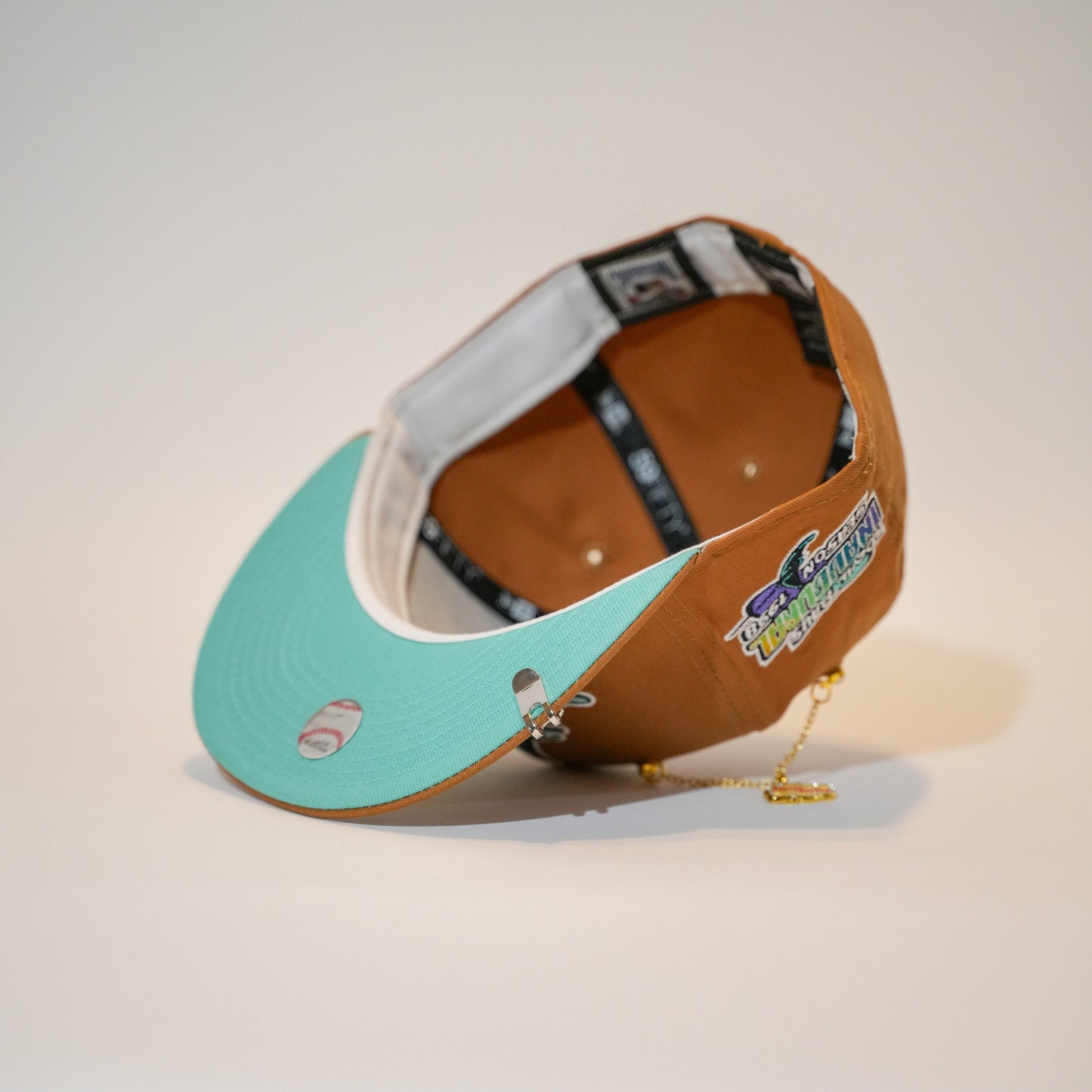 NEW ERA EXCLUSIVE 59FIFTY TAN TAMPA DEVILRAYS W/ 1998 INAUGURAL SEASON SIDE PATCH