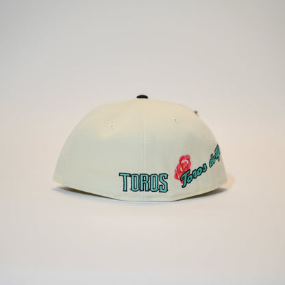 NEW ERA EXCLUSIVE 59FIFTY CHROME/ BLACK TOROS DE TIJUANA W/ "TIJUANA" SIDE PATCH