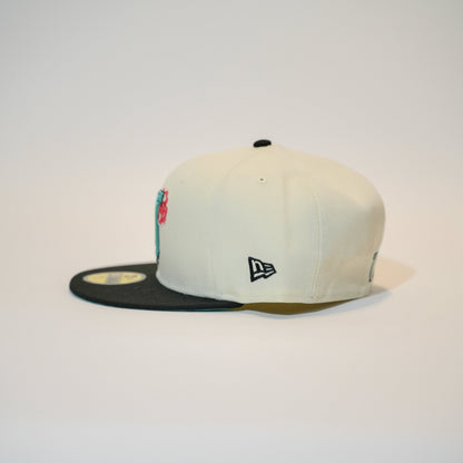 NEW ERA EXCLUSIVE 59FIFTY CHROME/ BLACK TOROS DE TIJUANA W/ "TIJUANA" SIDE PATCH