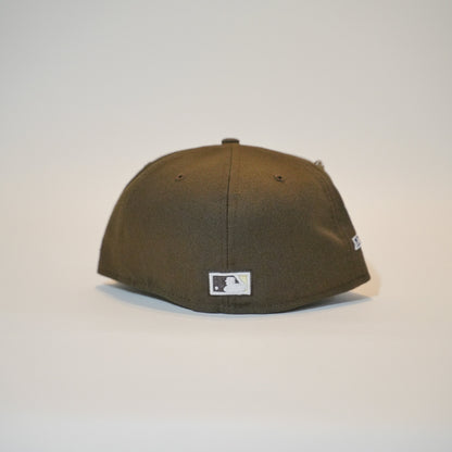 NEW ERA EXCLUSIVE 59FIFTY BROWN LOS ANGELES DODGERS W/ 50TH ANNIVERSARY SIDE PATCH