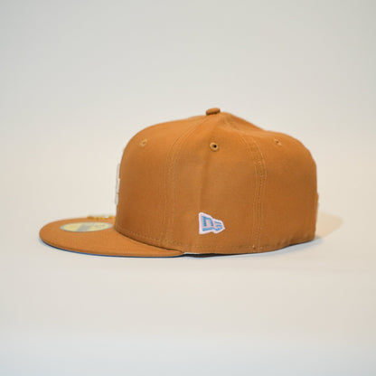 NEW ERA EXCLUSIVE 59FIFTY BRONZE LOS ANGELES DODGERS W/ 50TH ANNIVERSRAY SIDE PATCH
