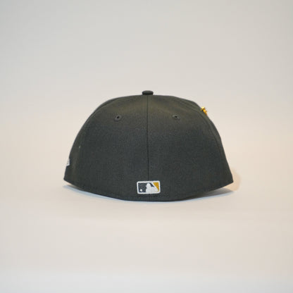 NEW ERA EXCLUSIVE 59FIFTY BLACK OAKLAND ATHLETICS W/ 50TH ANNIVERSARY SIDE PATCH