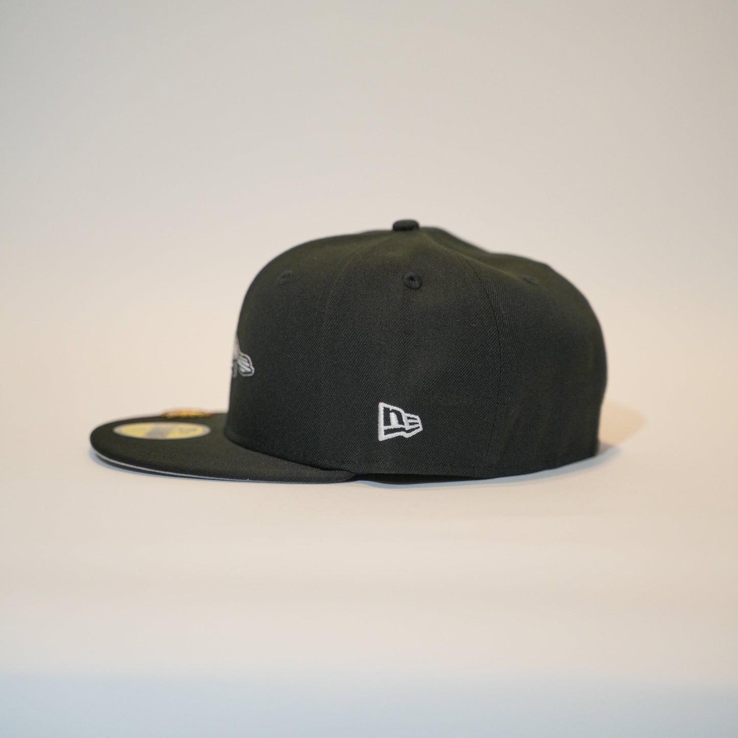 NEW ERA EXCLUSIVE 59FIFTY BLACK BALTIMORE ORIOLES W/ 25TH ANNIVERSARY SIDE PATCH