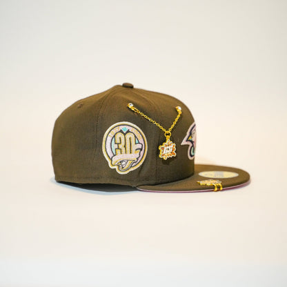 NEW ERA EXCLUSIVE 59FIFTY BROWN TORONTO BLUE JAYS W/ 30TH ANNIVERSARY SIDE PATCH