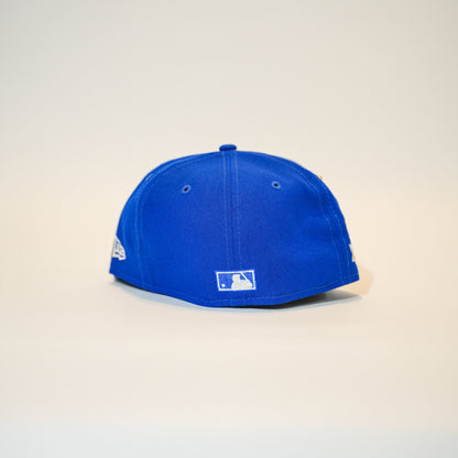 NEW ERA EXCLUSIVE 59FIFTY BLUE TORONTO BLUE JAYS W/ OLIVE LOGO + 10TH ANNIVERSARY SIDE PATCH