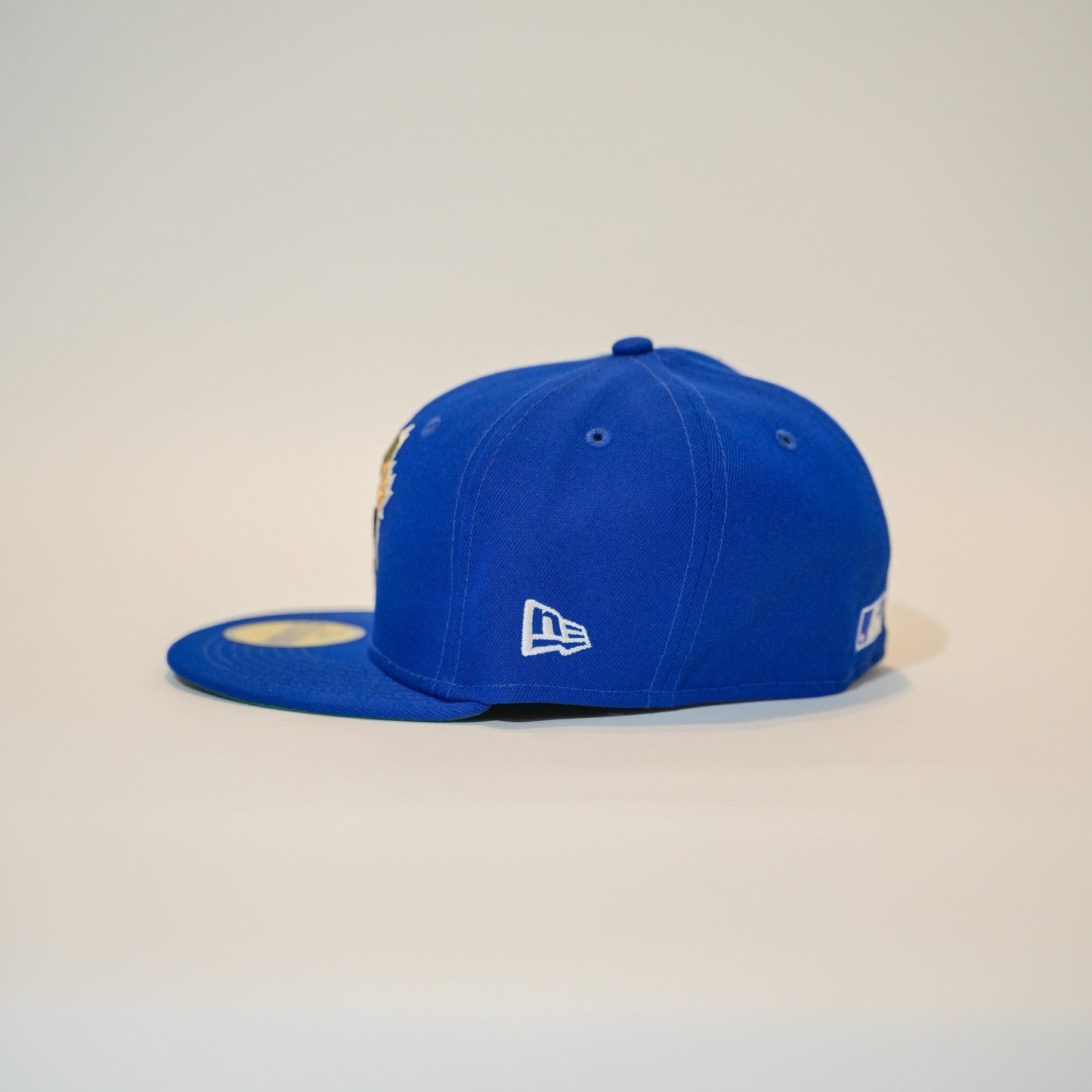 NEW ERA EXCLUSIVE 59FIFTY BLUE TORONTO BLUE JAYS W/ OLIVE LOGO + 10TH ANNIVERSARY SIDE PATCH