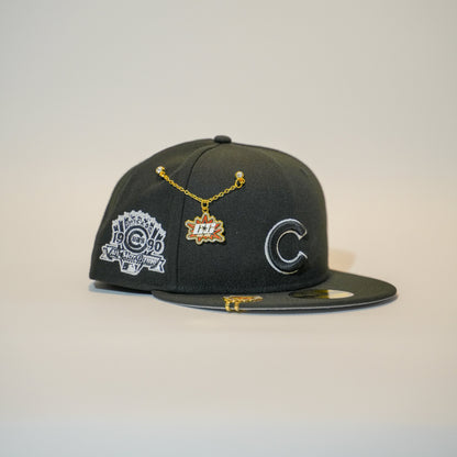 NEW ERA EXCLUSIVE 59FIFTY BLACK CHICAGO CUBS W/ 1990 ALL STAR GAME SIDE PATCH