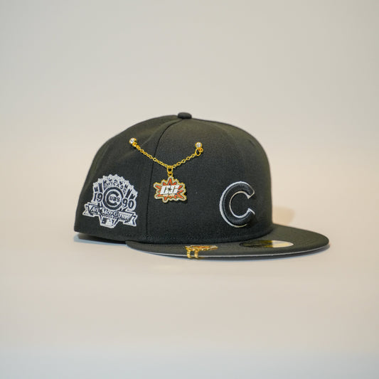 NEW ERA EXCLUSIVE 59FIFTY BLACK CHICAGO CUBS W/ 1990 ALL STAR GAME SIDE PATCH