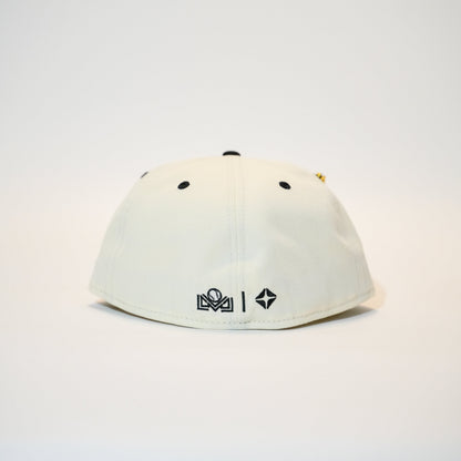 NEW ERA EXCLUSIVE 59FIFTY CHROME/ BLACK CHARROS DE JALISCO W/ MEXICO FLAG SIDE PATCH