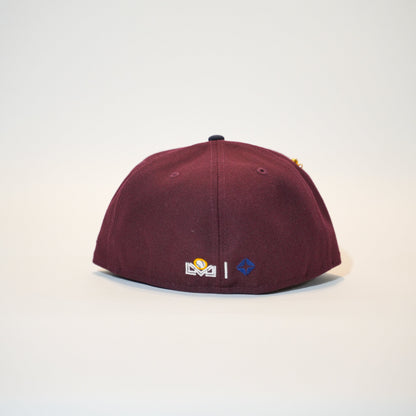 NEW ERA EXCLUSIVE 59FIFTY BURGUNDY/ NAVY CHARROS DE JALISCO TWO TONE