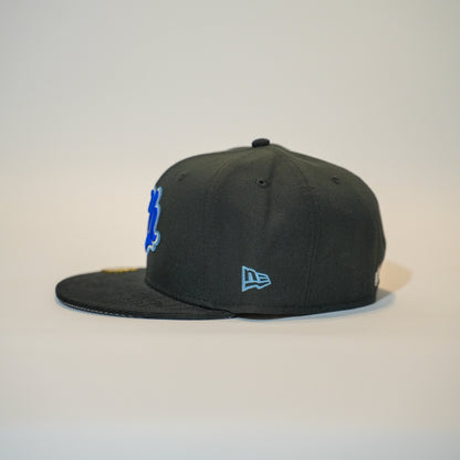 NEW ERA EXCLUSIVE 59FIFTY BLACK/ CORDUROY CHARROS DE JALISCO W/ MEXICO FLAG SIDE PATCH