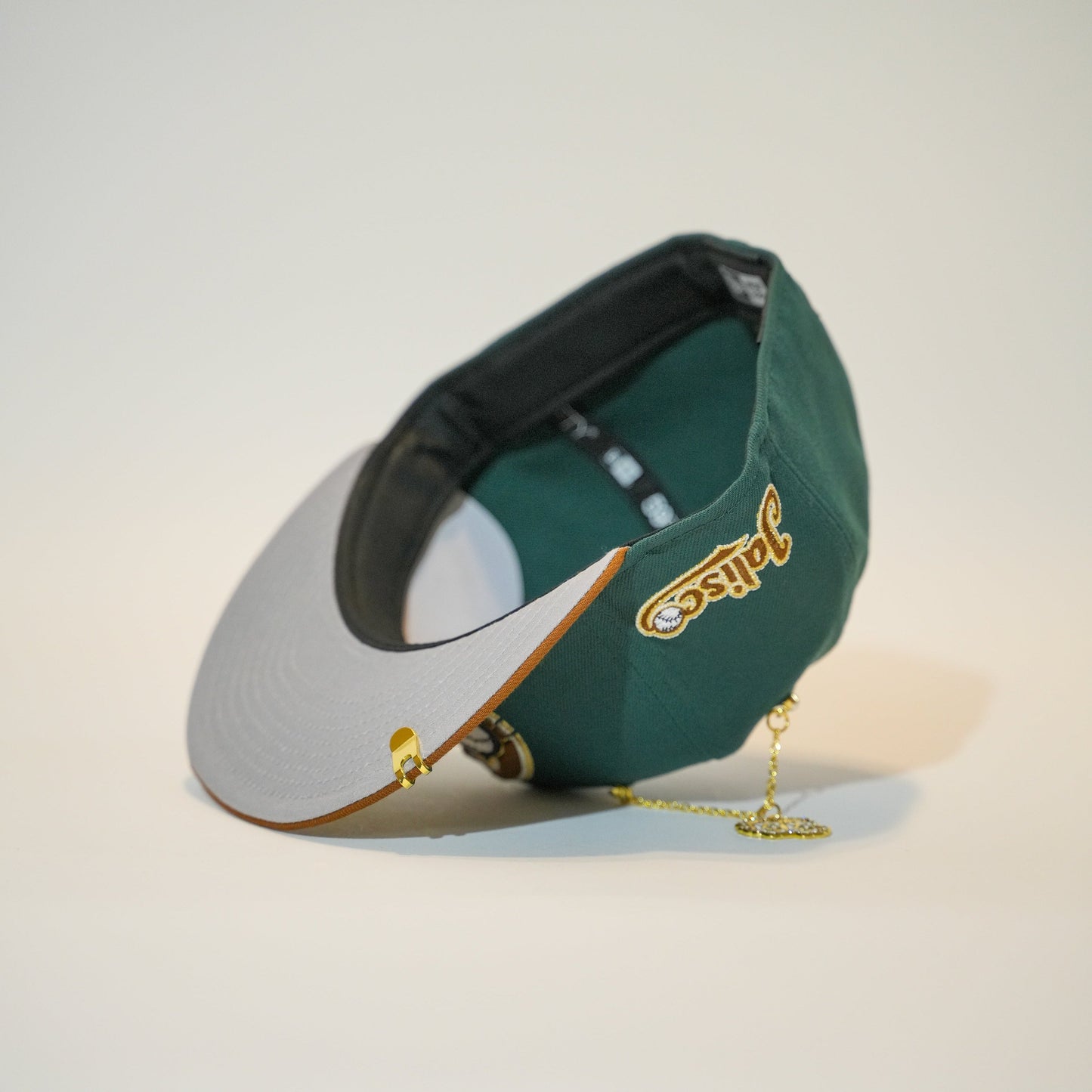 NEW ERA EXCLUSIVE 59FIFTY FOREST GREEN/ KHAKI CHARROS DE JALISCO W/ "JALISCO" SCRIPT SIDE PATCH