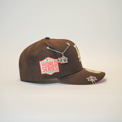 NEW ERA EXCLUSIVE 59FIFTY DARK BROWN LOS ANGELES DODGERS W/ 2020 WORLD SERIES SIDE PATCH