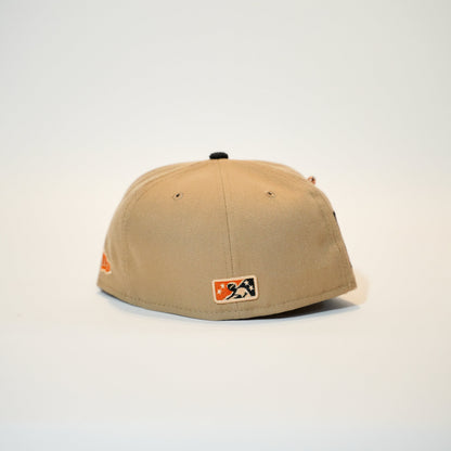 NEW ERA EXCLUSIVE 59FIFTY CAMEL CORDUROY BUFFALO BISONS W/ HOMETOWN COLLECTION SIDE PATCH