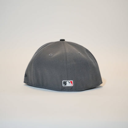 NEW ERA EXCLUSIVE 59FIFTY GREY/BLACK LOS ANGELES DODGERS W/ 2020 WORLD CHAMPIONS SIDE PATCH