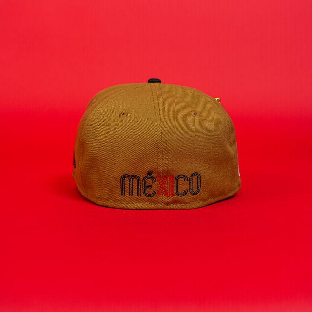 NEW ERA EXCLUSIVE 59FIFTY DARK KHAKI/BLACK MEXICO 2025 WORLD BASEBALL CLASSIC W/ MEXICO FLAG SIDE PATCH