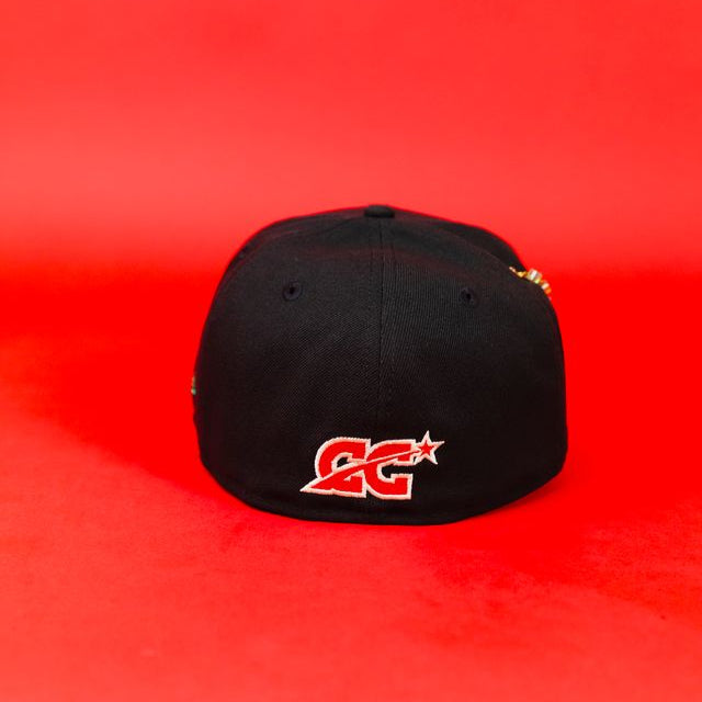 NEW ERA EXCLUSIVE 59FIFTY BLACK SAN JUDAS W/ "CAP CITY 15TH ANNIVERSARY" SIDE PATCH