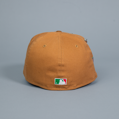 NEW ERA EXCLUSIVE 59FIFTY BRONZE/ TAN LOS ANGELES DODGERS W/ 75TH WORLD SERIES SIDE PATCH