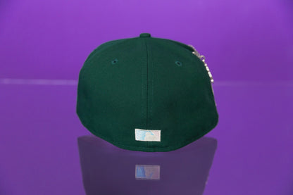 NEW ERA EXCLUSIVE 59FIFTY FOREST GREEN LOS ANGELES DODGERS W/ 60TH ANNIVERSARY SIDE PATCH