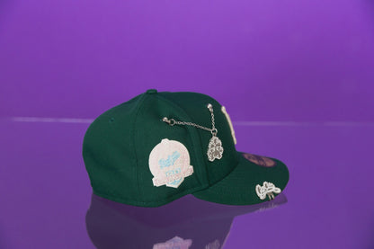 NEW ERA EXCLUSIVE 59FIFTY FOREST GREEN LOS ANGELES DODGERS W/ 60TH ANNIVERSARY SIDE PATCH