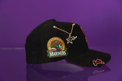 NEW ERA EXCLUSIVE 59FIFTY CORDUROY SEATTLE MARINERS W/ 30TH ANNIVERSARY SIDE PATCH