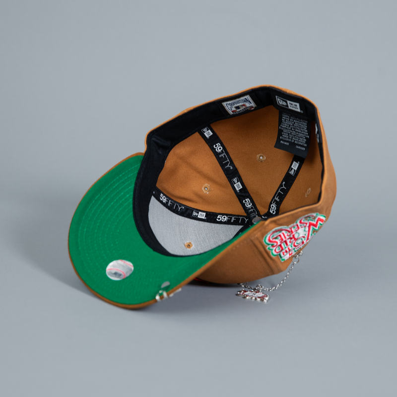 NEW ERA EXCLUSIVE 59FIFTY BRONZE/ TAN LOS ANGELES DODGERS W/ 75TH WORLD SERIES SIDE PATCH