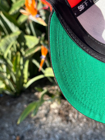 NEW ERA EXCLUSIVE 59FIFTY NEON ORANGE/BLACK ARIZONA DIAMONDBACKS SCRIPT W/ "AZ DIAMONDBACKS" PATCH