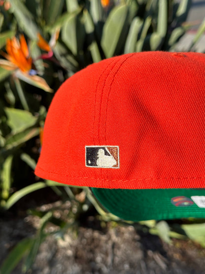 NEW ERA EXCLUSIVE 59FIFTY NEON ORANGE/BLACK ARIZONA DIAMONDBACKS SCRIPT W/ "AZ DIAMONDBACKS" PATCH