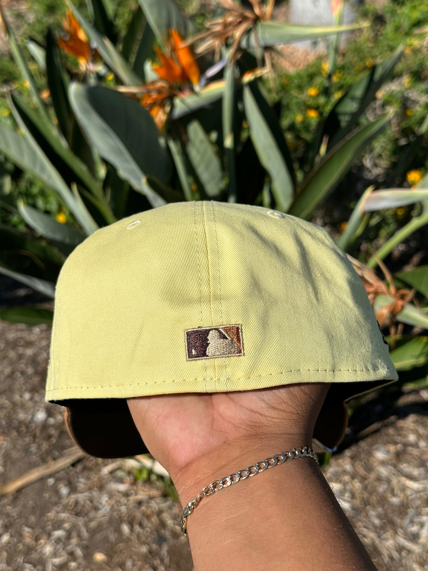 NEW ERA EXCLUSIVE 59FIFTY YELLOW/KHAKI CHICAGO CUBS W/ 1990 ALL STAR GAME PATCH