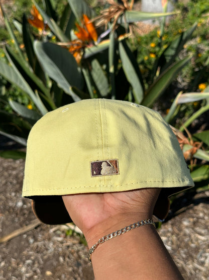 NEW ERA EXCLUSIVE 59FIFTY YELLOW/KHAKI CHICAGO CUBS W/ 1990 ALL STAR GAME PATCH